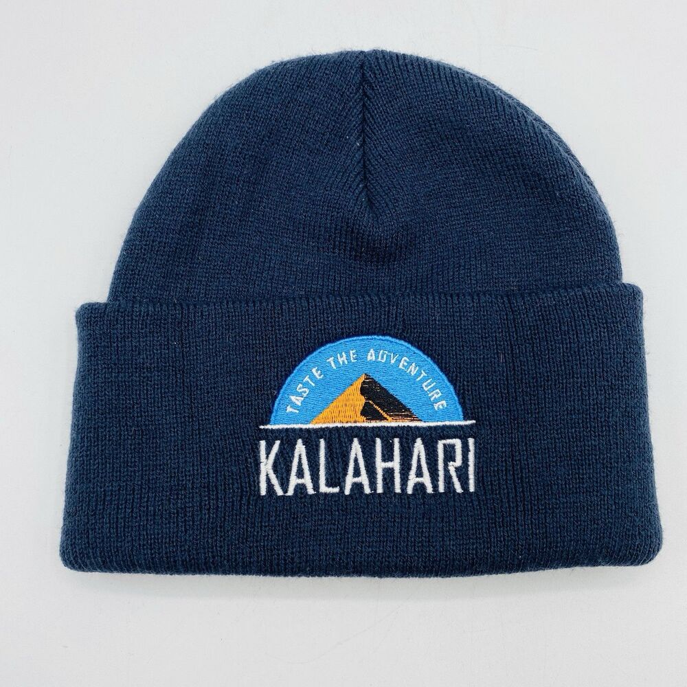 Kalahari Taste the Advent Logo Plain Blue Winter Machine Knit Skully Beanie Hat